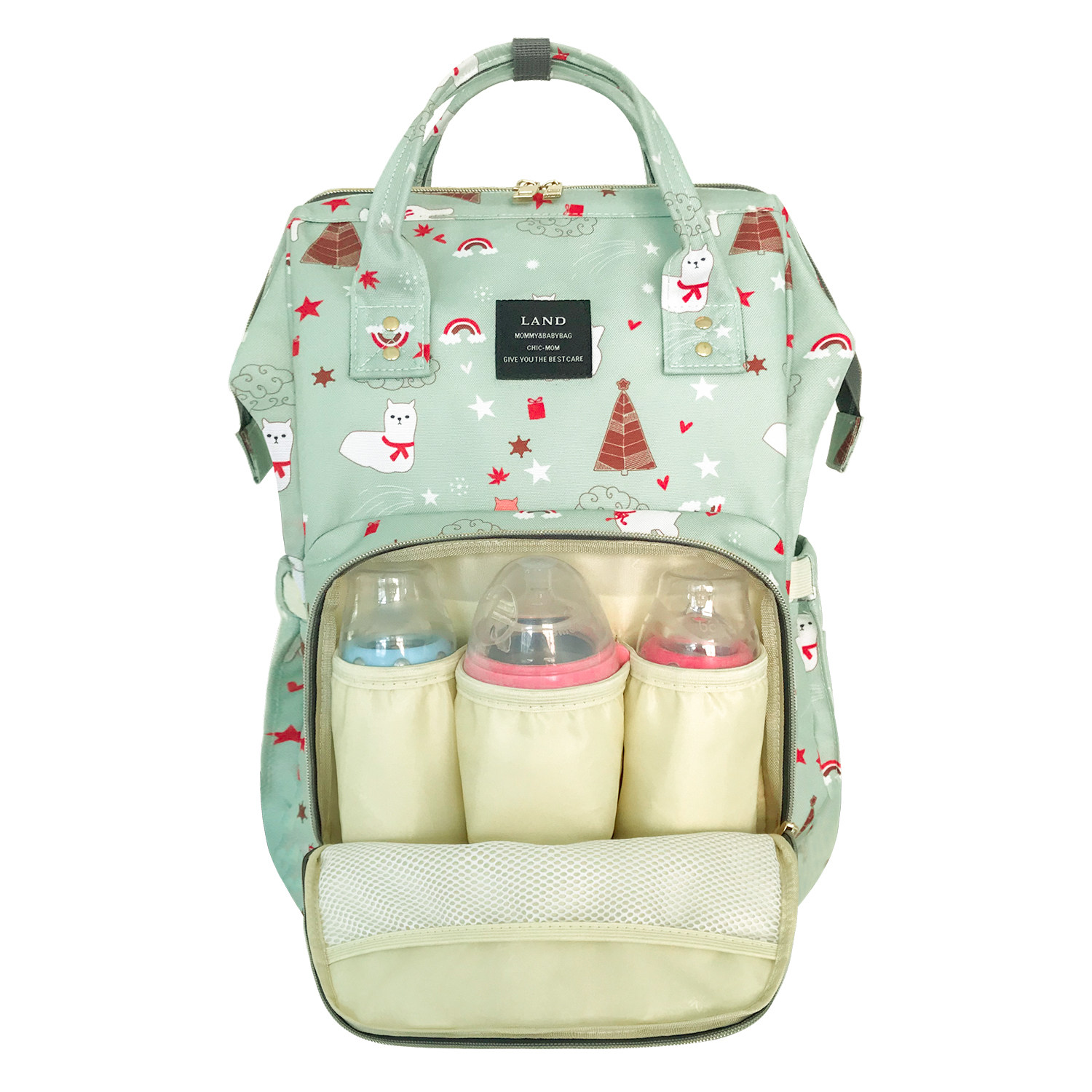 特价母婴包手提卡通_卡通图案升级版时尚双肩妈咪包多功能大容量母婴