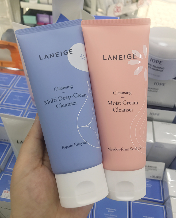 兰芝洗面奶蓝色_韩国laneige/兰芝洗面奶蓝色多效洁颜膏粉色保湿洁面