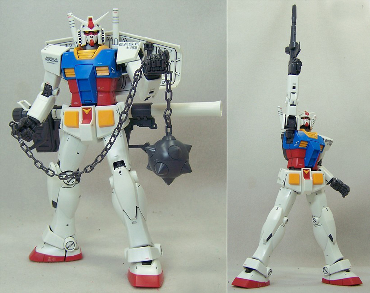 高高模型 014 元祖 rx-78-2 mg1:100 拼装机器人 五指