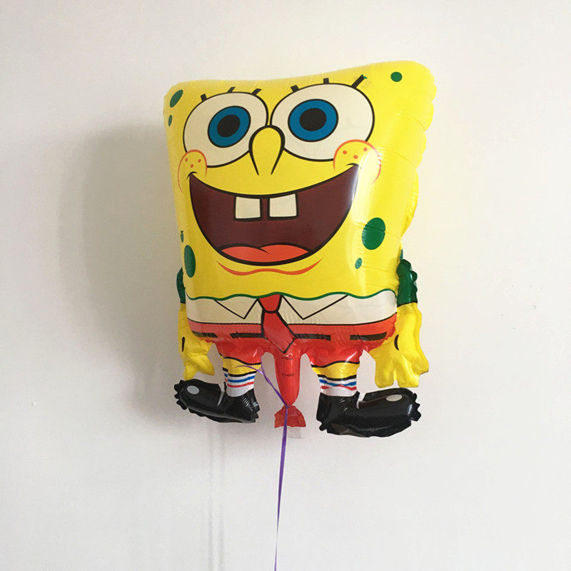 氦气球卡通_海绵宝宝铝箔气球宝宝小朋友生日布置装饰充气卡通海绵