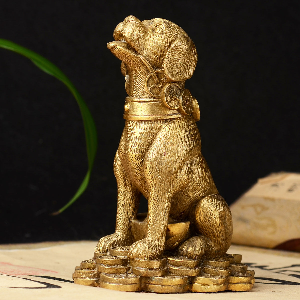 开光金钱狗纯铜风水摆件生肖招财狗补西北缺角招财守家防小三饰品
