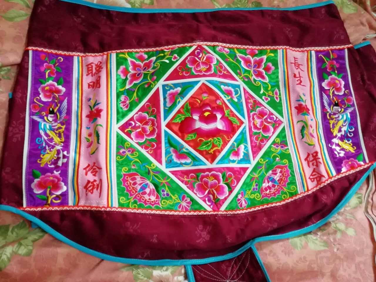 传统老式背宝宝背带_包邮促销广西壮族传统背带手工刺绣老式土背带