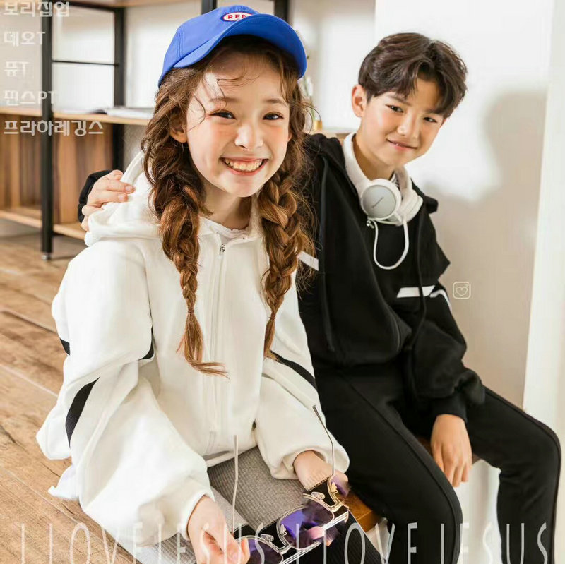 韩国进口童装儿童外套男女秋2018新款中大童运动夹克 ilovejesus