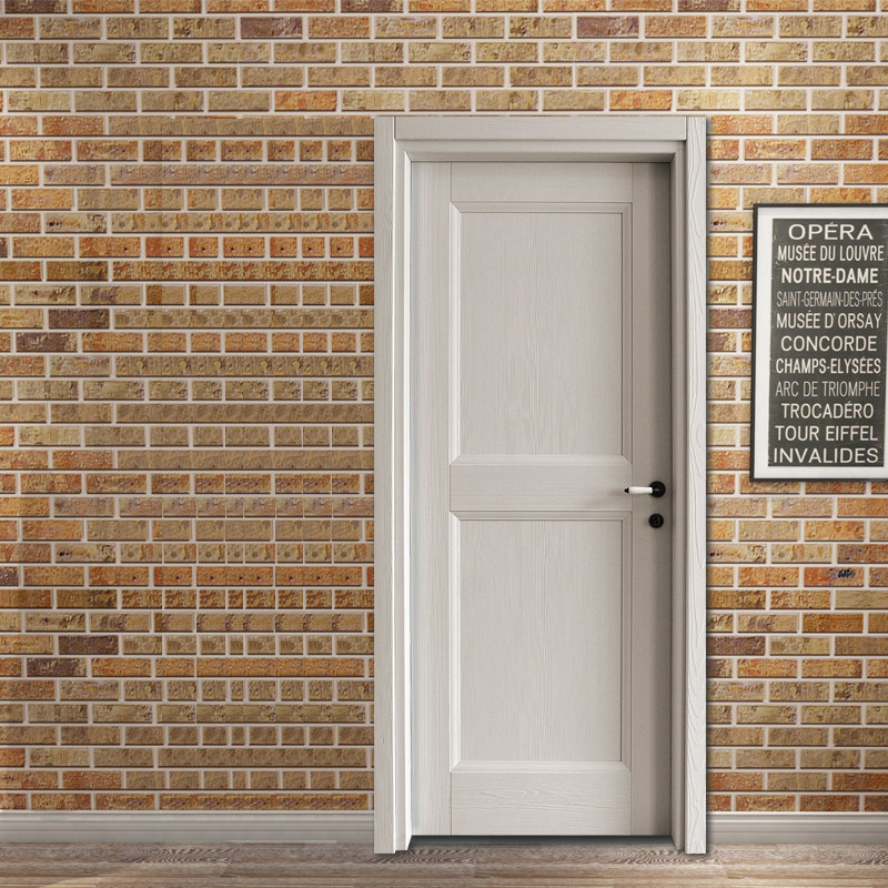 木乐高实木门时尚现代红橡原木白色 卧室卫生间门原木门定制木门