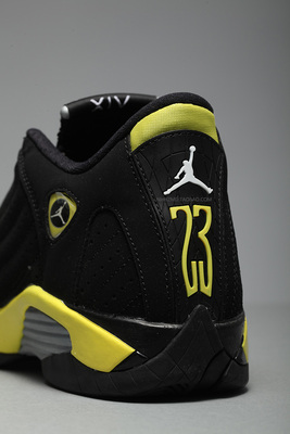 牛哄哄  air jordan 14 gs aj14 女鞋 黑黄 雷神 487524-070