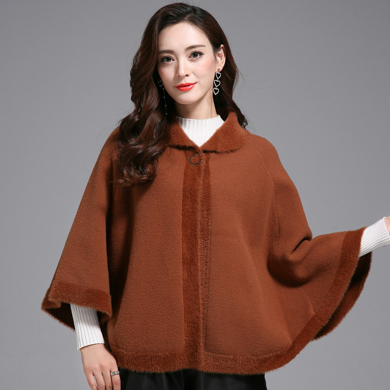 式披肩短款毛衣外套蝙蝠型开衫春季秋冬针织开襟开身小披风女优惠券
