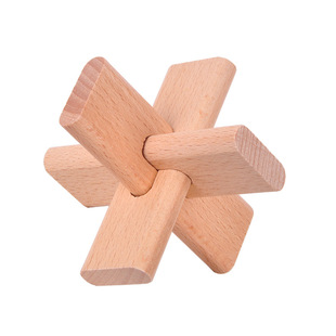 鲁班锁系列玩具益智玩具榉木三通锁