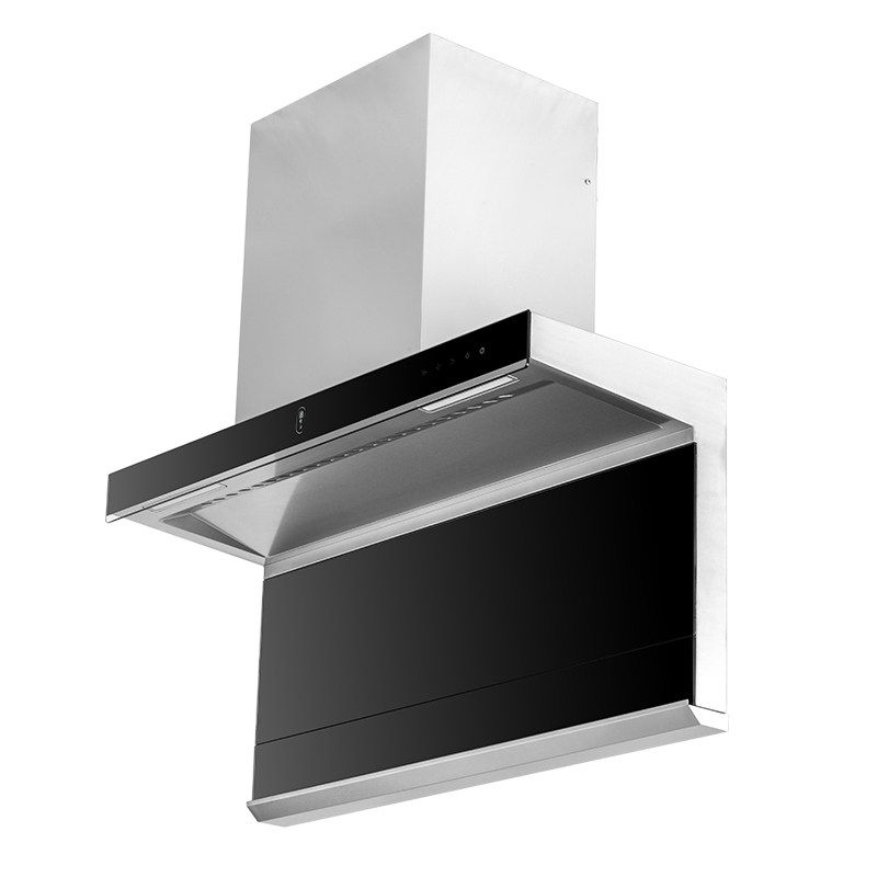 新款大吸力顶侧双吸体感智能升降超薄l型自动清洗家用平板油烟机