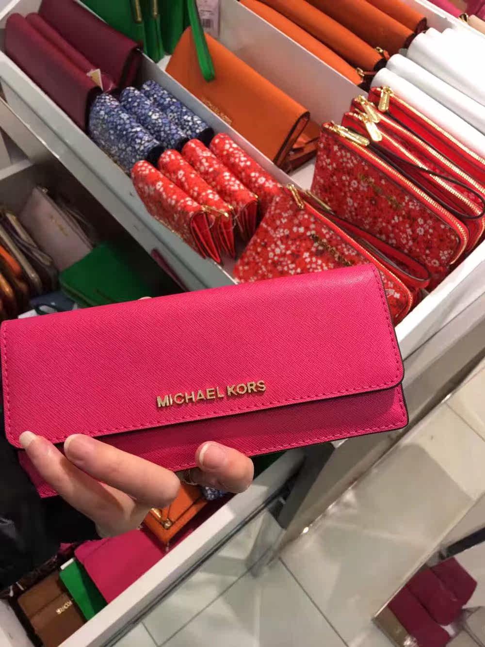 热销mk信封包_mk信封钱包现货女士手持钱包高档美国直邮长方形钱夹