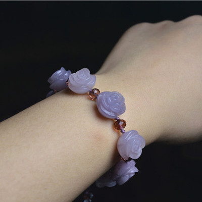 新疆阿勒泰金丝玉戈壁玉丁香紫玉天然玉石手链手钏新疆特产0037