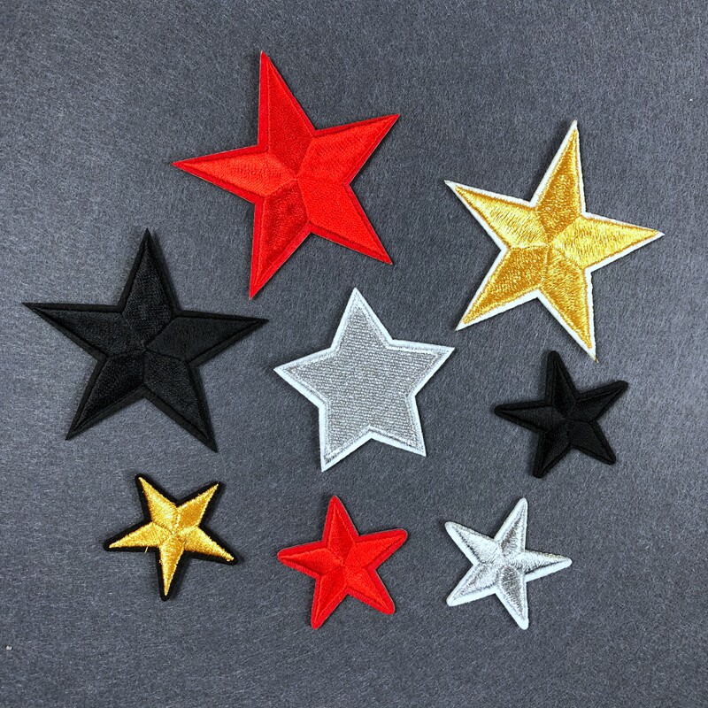 刺绣 个性_五角星布贴刺绣补丁贴个性卫衣小号贴花五星红旗星星修补贴