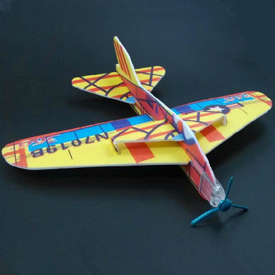 80后怀旧经典童年拼装航空diy模型组装回旋飞机泡沫儿童飞行玩具