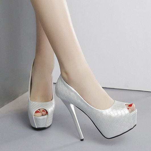 银色高跟鞋防水台 夜店