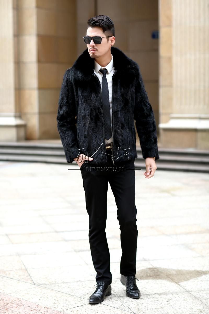 热销男士貂皮大衣