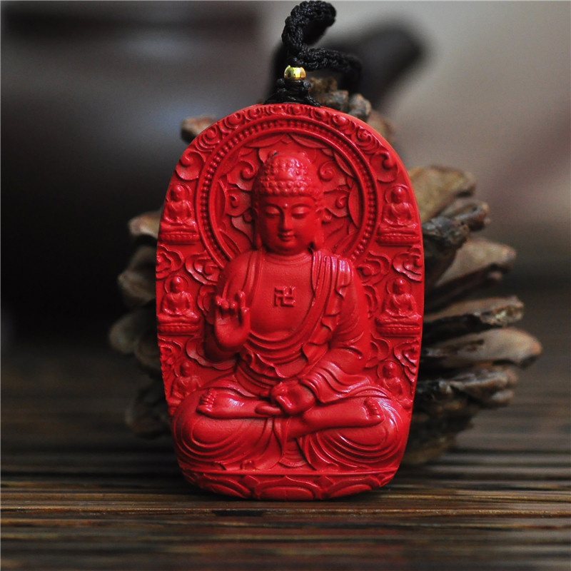 安之朱砂 阿弥陀佛佛公吊坠 立体浮雕工艺 天然精工细作 父母礼物