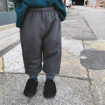 男童加绒裤子2018新款宝宝加厚裤子儿童休闲裤假两件小孩冬季宽松