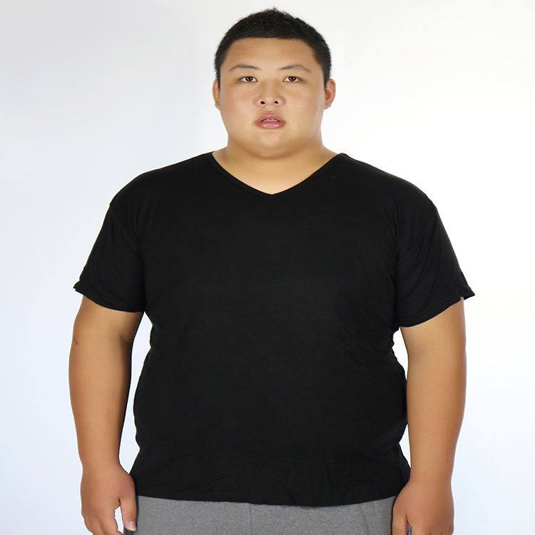 短袖t恤男 v领 大码