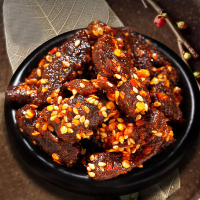 老川东 麻辣牛肉 四川成都特产辣味小吃零食 牛肉干 香辣味 45g