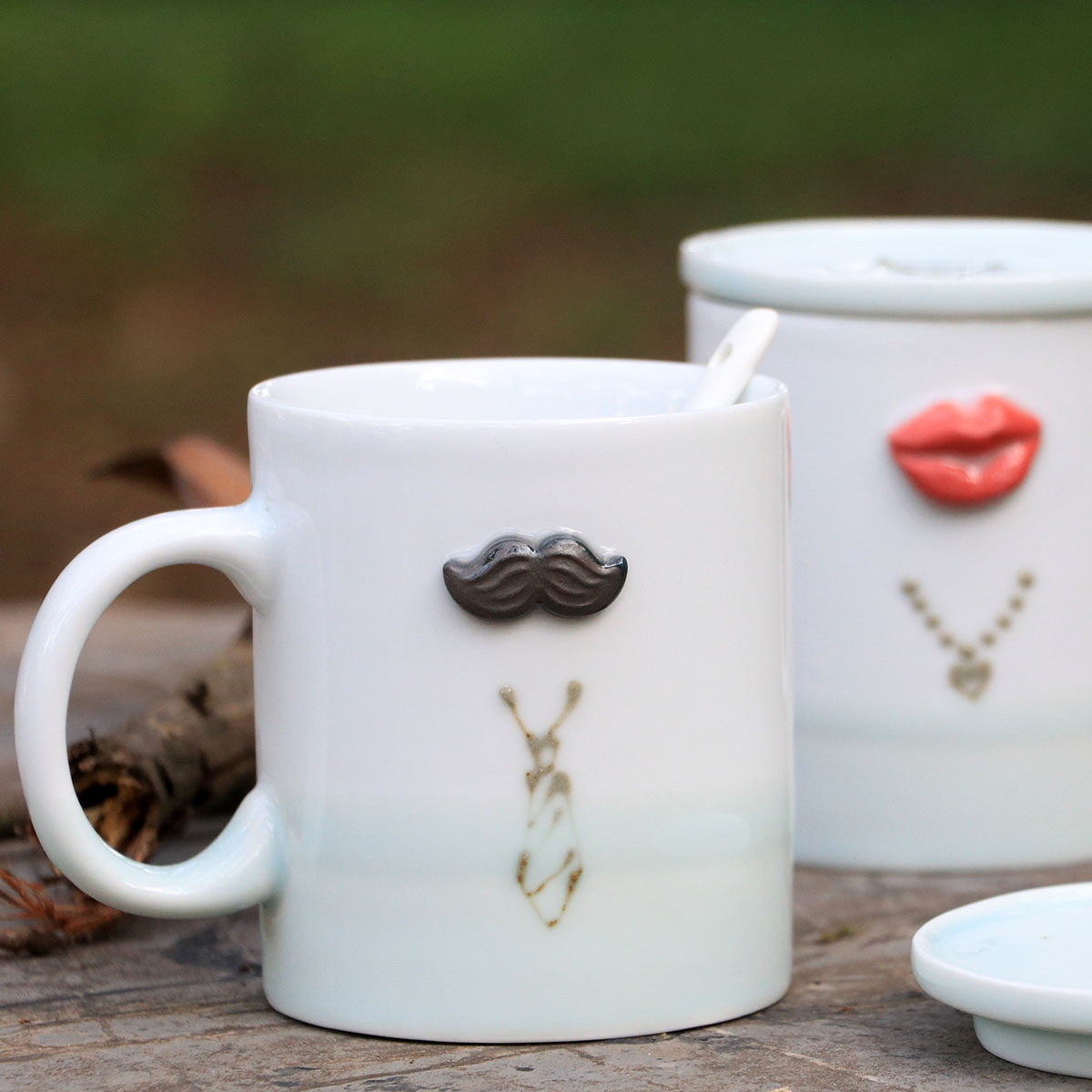 情侣杯子一对创意潮流韩版马克杯带盖勺定制情侣水杯陶瓷牛奶杯