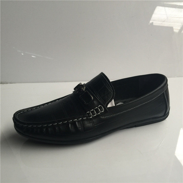 2018春秋新款清仓处理牛皮男鞋圆头日常休闲舒适软底豆豆鞋男皮鞋_不