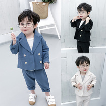棉小班男童西装两件套春装宝宝韩版洋气西服套装儿童帅气外套童装