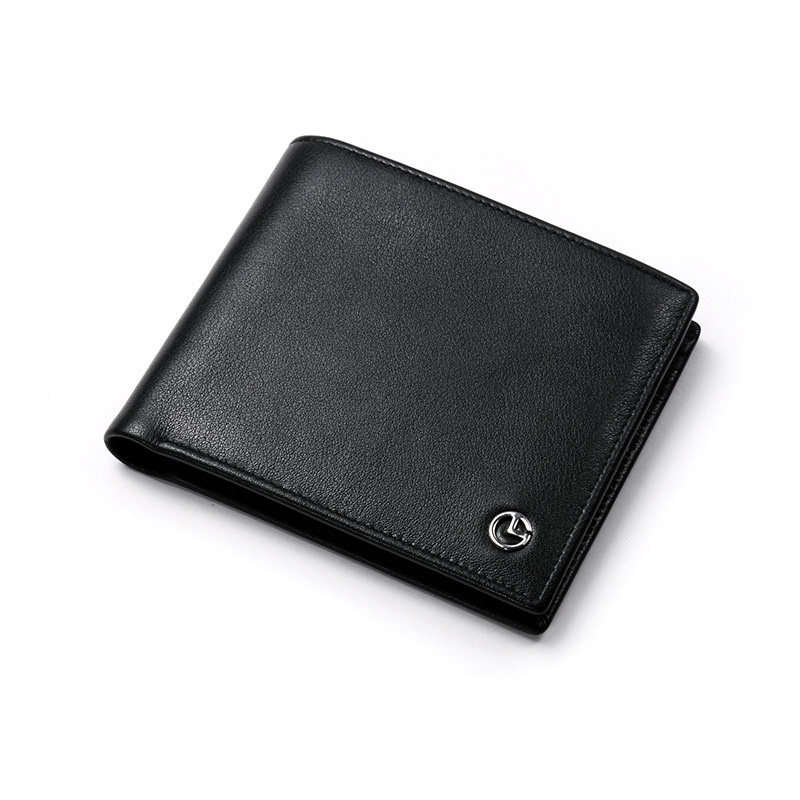 金利来皮具男士头层牛皮时尚百搭质感纹理短款银钱包