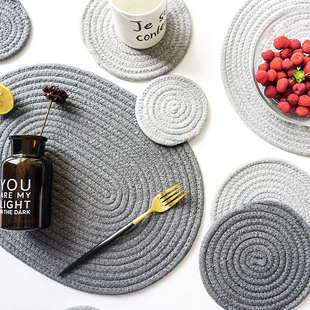 厨甄2片装pp餐垫防水防油家用杯垫碗垫儿童餐盘垫北欧少女心桌垫