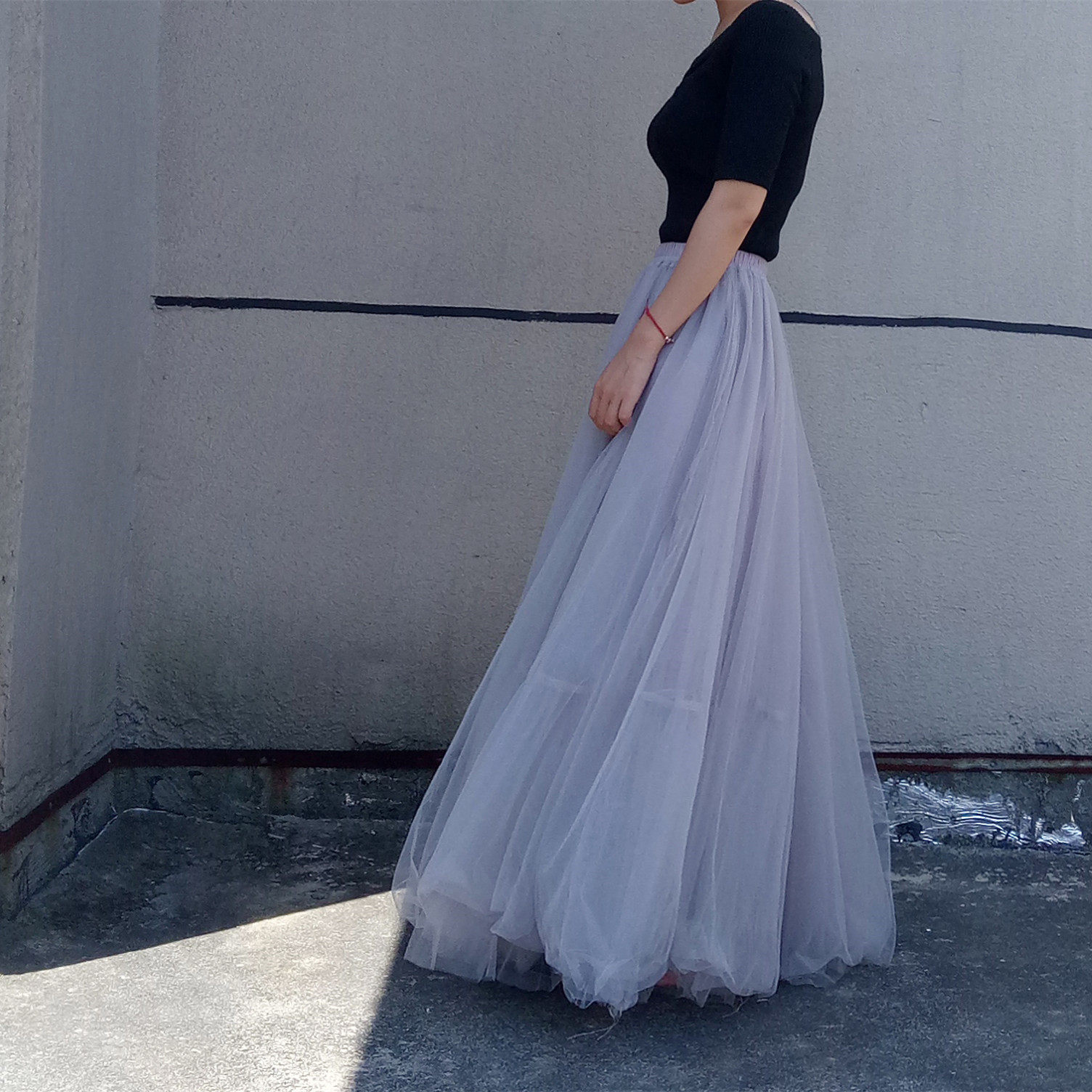 特价黑纱裙半身裙