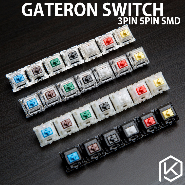 热销机械键盘茶轴_gateron佳达隆轴g轴3脚5脚机械键盘开关黑轴青轴
