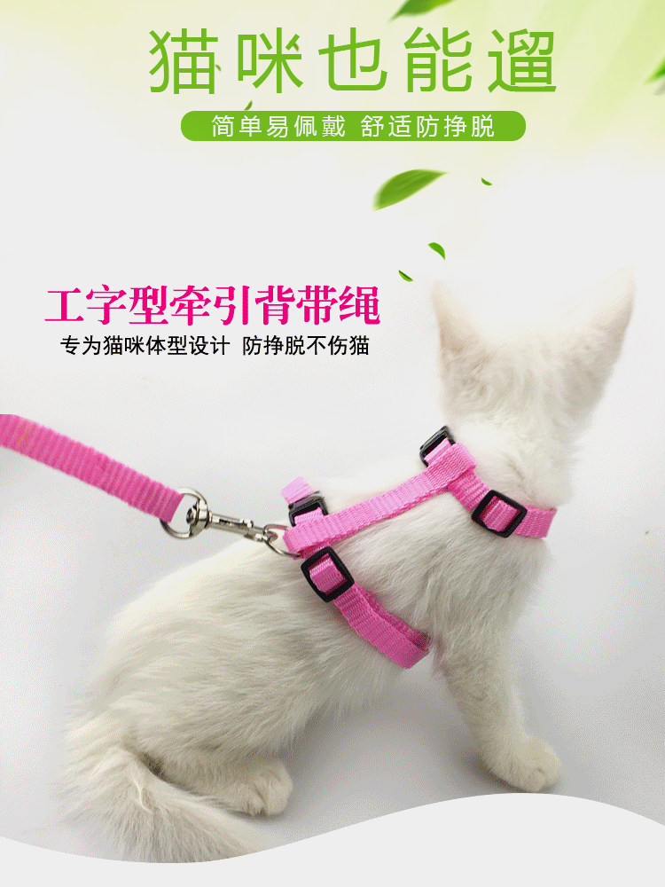 猫牵引绳猫咪专用 背心式