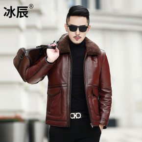 男羽绒皮衣冬款