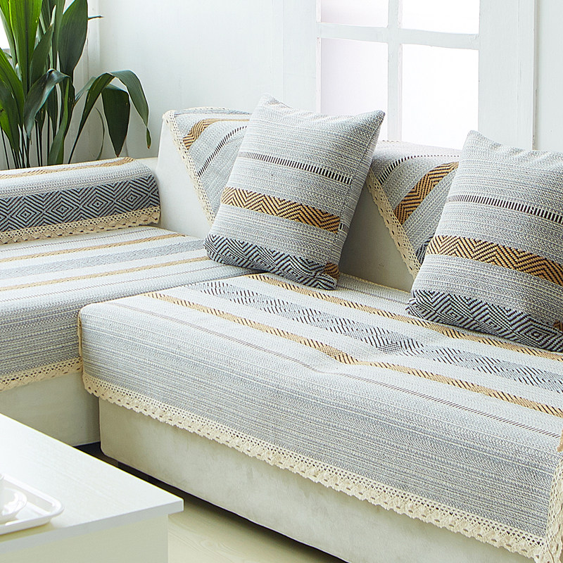 亚麻棉麻粗布沙发垫沙发套布艺防滑坐垫沙发巾罩四季通用简约欧式