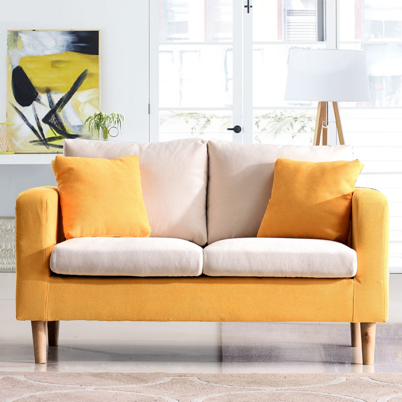 布艺沙发小户型北欧三人双人两人二人位小型休闲小沙发小客厅简约