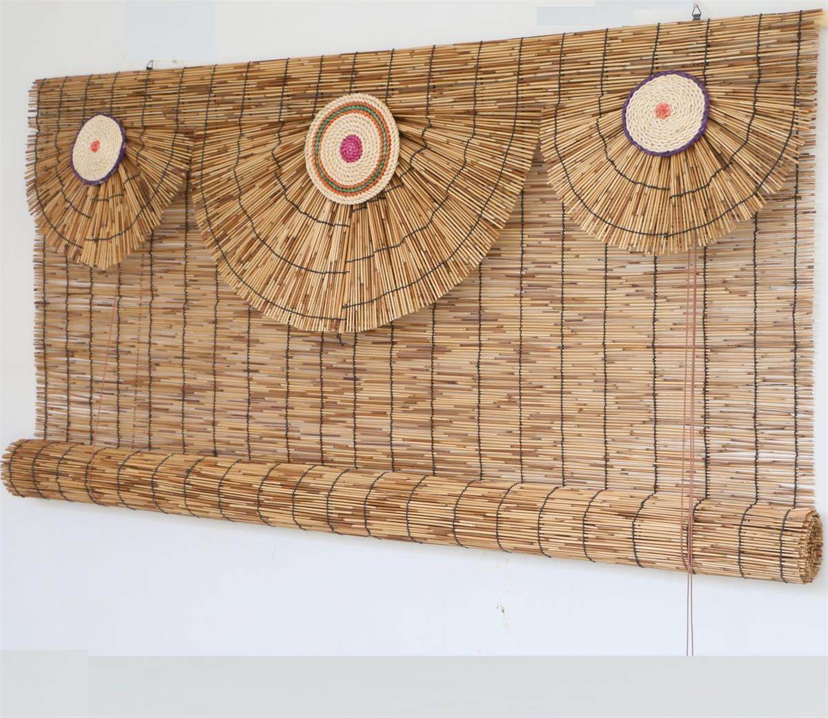 特价芦苇帘子_精编芦苇帘子包边复古草帘子遮阳帘卷帘农家乐帘装饰帘