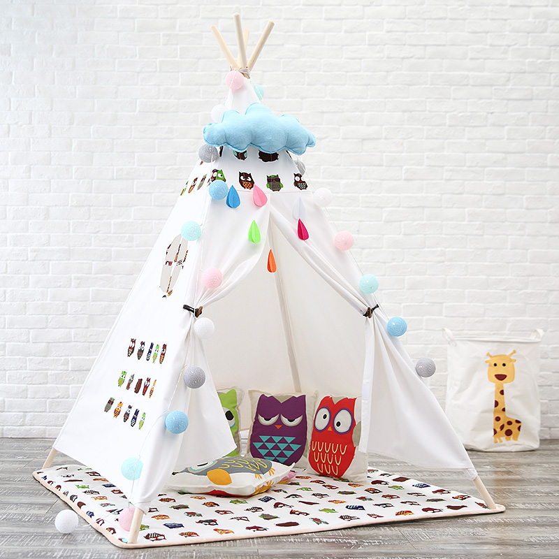 儿童小帐篷游戏屋宝宝玩具屋女孩室内印第安公主房家用小孩读书角