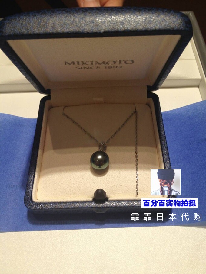黑珍珠项链 大溪地_日本代购mikimoto御木本大溪地黑珍珠吊坠k金项链