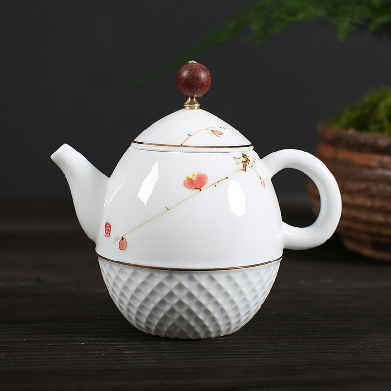 特价手绘茶壶_士达 陶瓷龙蛋壶手绘茶壶 泡茶壶 功夫茶壶 描金茶壶单