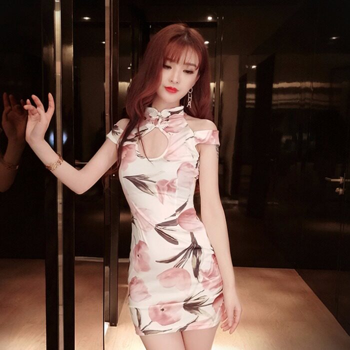 一折青花瓷旗袍