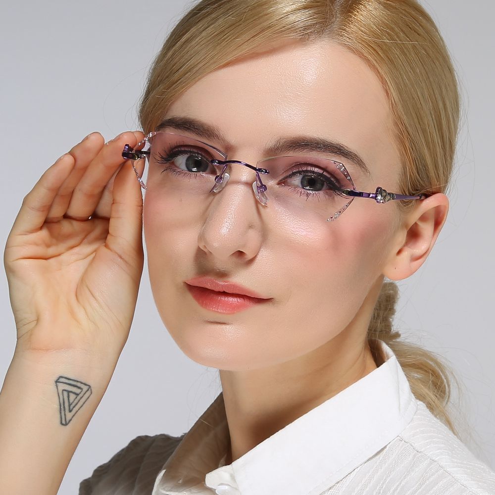 古登堡近视眼镜眼镜架眼镜框女无框切边韩版潮含镜片成品