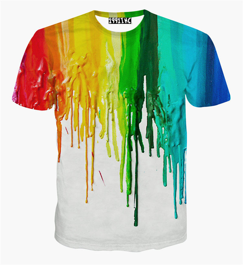 欧美情侣装夏_欧美个性搞怪情侣3d印花星空创意图案半袖t恤男夏装短袖