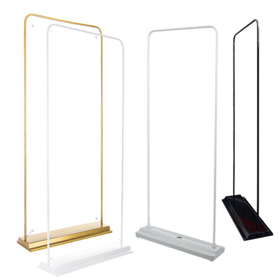 注水门型展架80x180广告架子 铁门形60x160立式易拉宝海报展示架