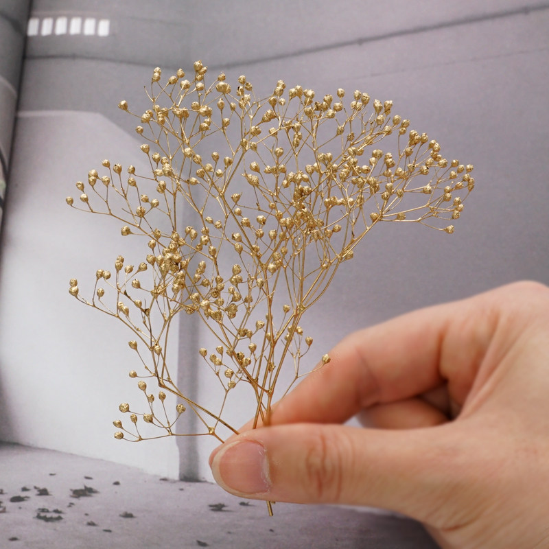 头饰材料包_[爱里霞草小份] 1克大地永生花diy材料包金色满天星新娘