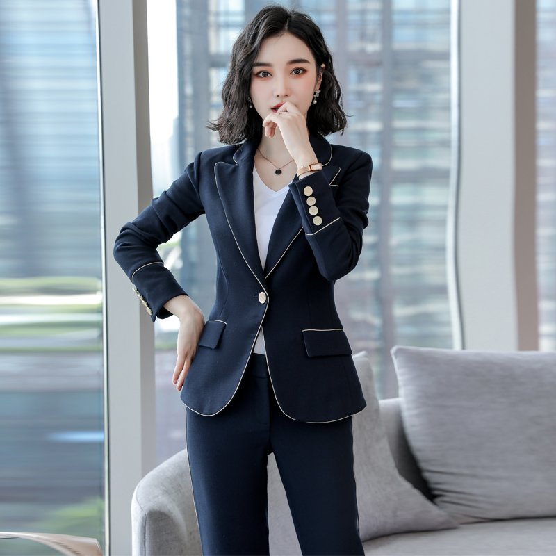 2018秋冬职业装女装套裤ol时尚长袖西装套装女正装工作服西服气质