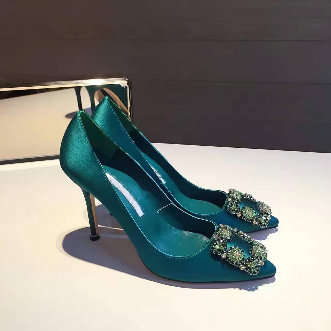 欧洲站2018新款女鞋尖头高跟鞋平底单鞋女真皮大底mb女鞋当百丽夫