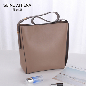 莎奈亚2018新款真皮女包托特包竖款软皮大包