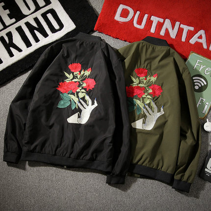 undercover uc 高桥盾 鬼手鬼爪 玫瑰花刺绣亮片 空军ma1夹克外套_7折