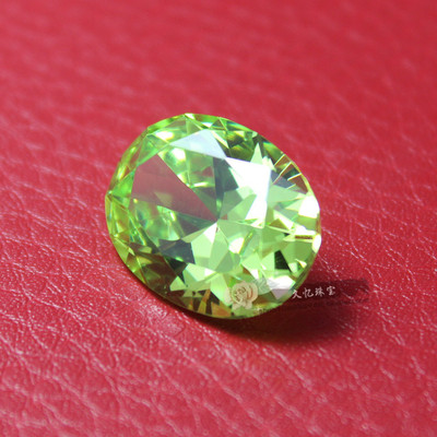 苹果绿锆石裸石立方氧化锆饰品首饰diy蛋形进口瑞士钻仿钻椭圆形