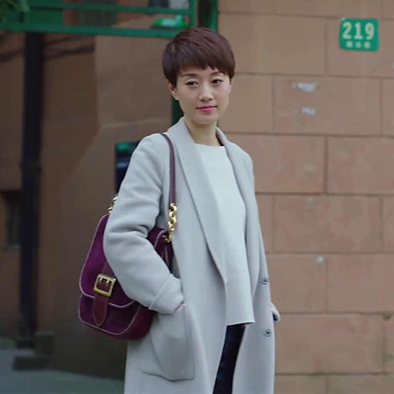 我的前半生罗子君马伊琍同款米白色双面羊绒大衣