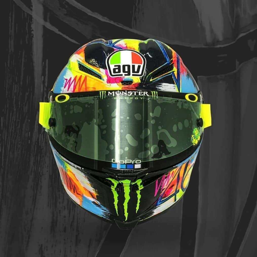 一折agv头盔 碳纤维_【龙仕摩品】agv罗西日月罗拉涂鸦彩绘赛道摩托车