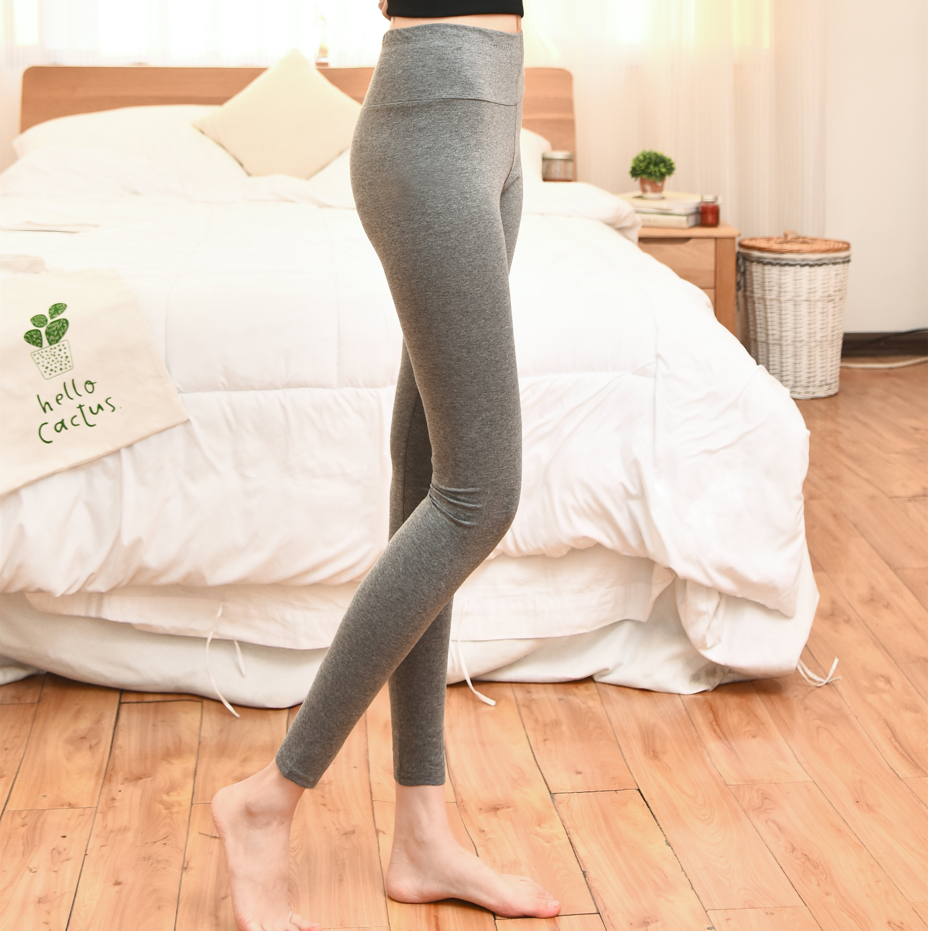 毛裤女 紧身_线裤秋裤女纯棉单件紧身美体保暖裤大码加厚衬裤高腰薄款